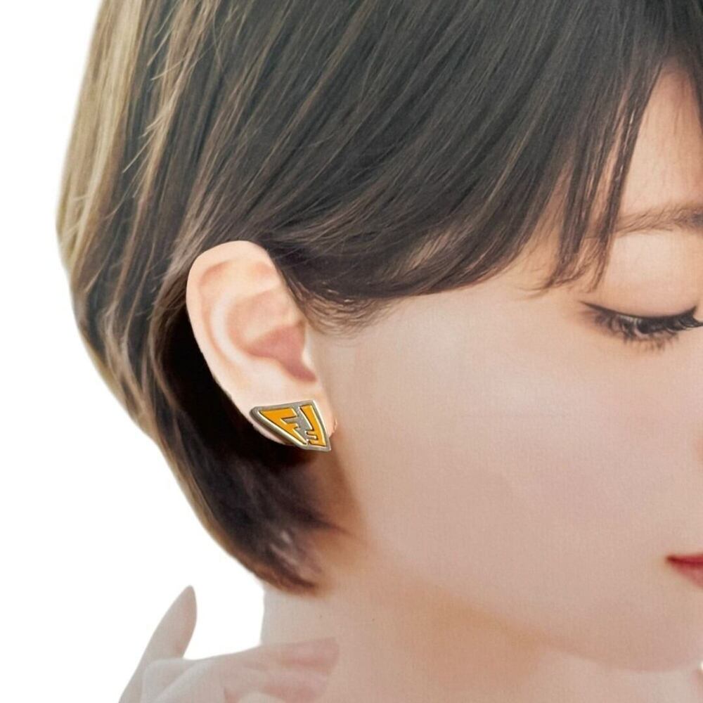 Fendi Men's/Women's Earring, Single Earring Only, FF Series, Orange - Picture 9 of 10